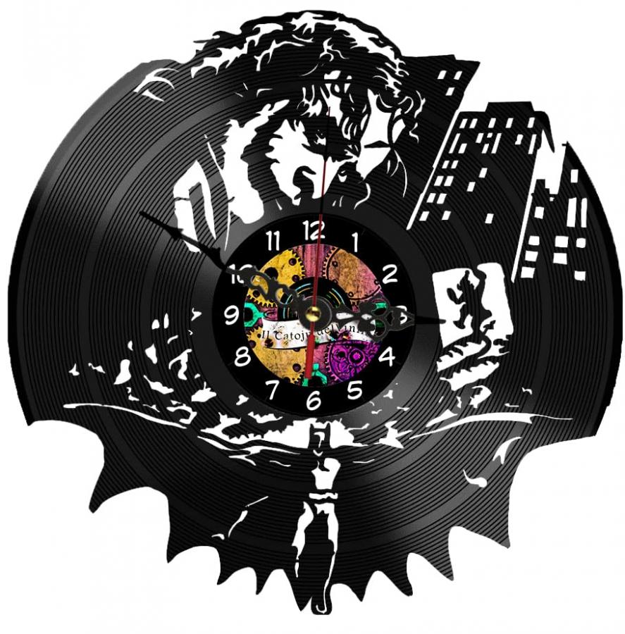 Orologio da Parete in Vinile, idea regalo per gli amanti della serie batman, cavaliere oscuro, orologio in vinile Joker, orologio con meccanismo silenzioso, orologio regalo natale