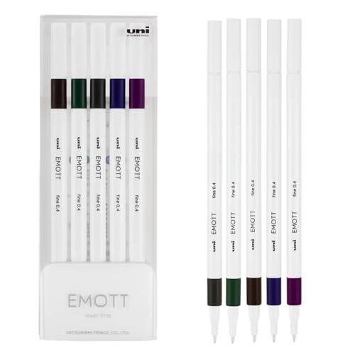 Astuccio 5 fineliner EMOTT tratto 0.4mm colori ass. Vintage Uni Mitsubishi
