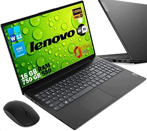 Lenovo, Pc portatile notebook pronto all'uso, Display FHD da 15,6