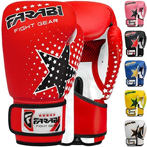 Farabi Sports guantoni boxe bambini Ragazzi e ragazze guantoni bambino boxe 6-oz Youth, Junior guantoni per bambini per MMA, Muay Thai, sacco da boxe e allenamento per età 5-10 anni
