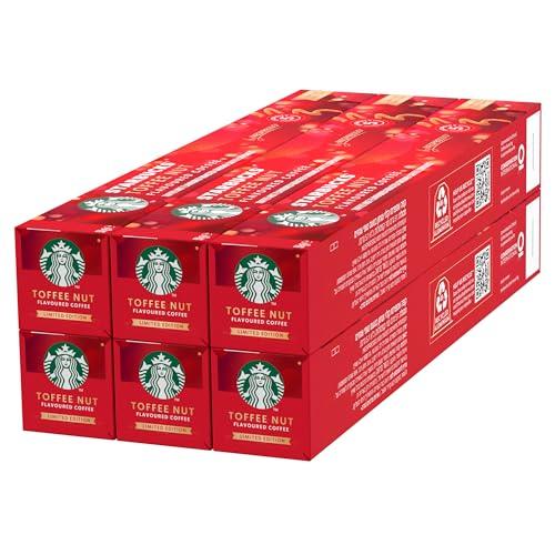 STARBUCKS Toffee Nut by Nespresso Caffè con aroma Caramello e Nocciola, 6 confezioni da 10 capsule (60 capsule compatibili Nespresso)