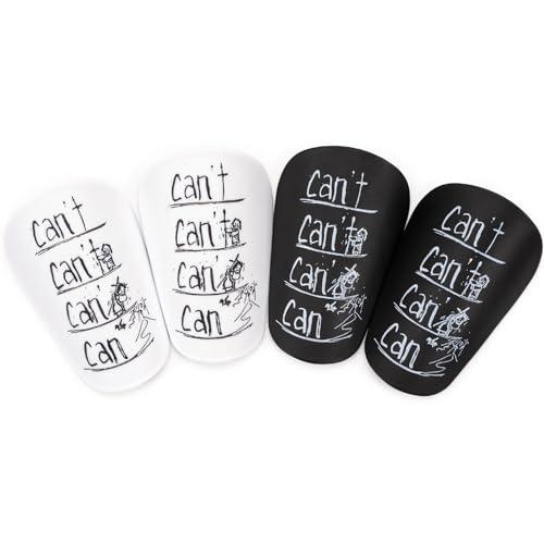 Mini parastinchi da calcio, 2 paia di mini protezioni per le gambe per bambini e ragazzi, anti-collisione, protezione per stinchi da calcio, personalizzabile, Can't Can