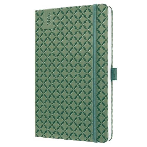 SIGEL J6135 Agenda settimanale Jolie 2026-1 anno - circa A5 - natural green - 2 pagine = 1 settimana - copertina rigida - 80 g/m² - verde - 174 p. - certificazione FSC