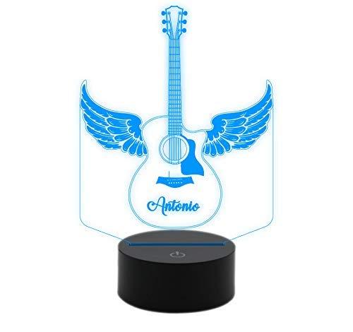 Idea regalo MUSICISTA Lampada led CHITARRA classica personalizzabile nome MUSICA