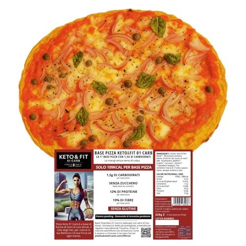 Pizza KETO 01 CARB, la 1° base Pizza con 1,5g di Carboidrati - 3 Confezioni di 2 basi Pizza da 112,5g