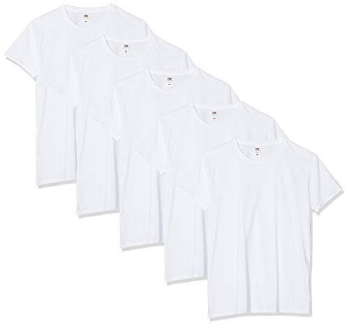 Fruit of The Loom Iconic Tee, Lightweight Ringspun 5 Pack, T-Shirt Uomo, Bianco (White 30), Medium