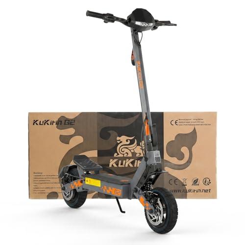 KuKirin G2 Monopattino Elettrico Adulto Pieghevole, Batteria 48V 15.6Ah, Autonomia fino a 55 km, Pneumatici Tubeless 10 Pollici, Doppio Freno a Disco, Display LED