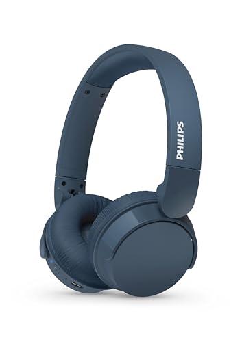 PHILIPS TAH4209BL Cuffie On-Ear wireless bluetooth leggere con isolamento acustico passivo - 55 ore di riproduzione, suono naturale, chiamate chiare, bassi dinamici, 2 ore di carica USB-C- Blu