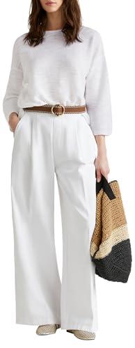 United Colors of Benetton Maglia SC Barca M/L 115GD10CT Maglione, Bianco, XS Donna