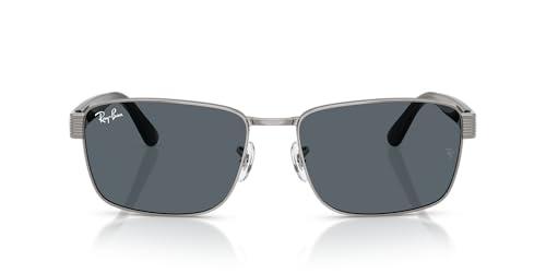 Ray-Ban Occhiali da sole unisex Rb3750, Grigio canna di fucile/Blu, 62 mm