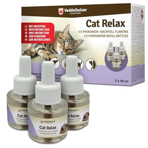 Veddelholzer Relax Cat feromone gatto ricarica set composto da 3 flaconi da 45 ml sedativi per gatti rilassanti e antistress per gatti urinare contro i graffi