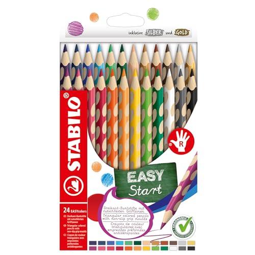 STABILO EASYcolors - Matita colorata Ergonomica - per Destrimani - Astuccio da 24 - Colori assortiti