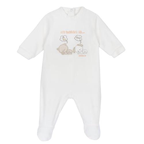 Chicco, Tutina girocollo in ciniglia per neonata, Bianco, 1 mese