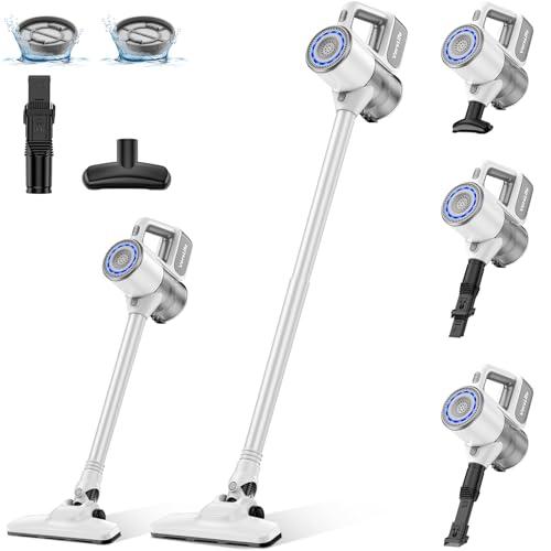 VersLife S6PRO Aspirapolvere Senza Fili, Scopa Elettrica Senza Fili, 30KPa Aspirazione Potente con Design Senza Spazzole, Filtro HEPA, Autonomia 30 Minuti, per Pavimenti e Peli di Animali Domestici