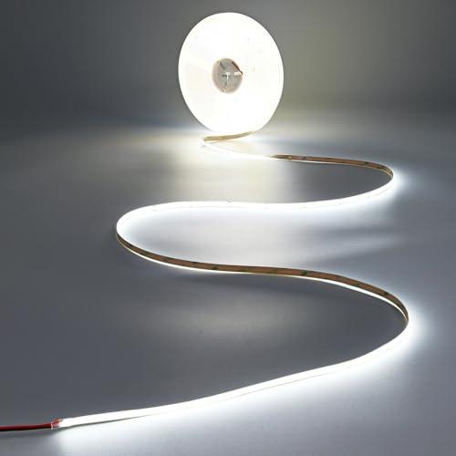 JOYLIT 15M Striscia LED COB 24V Bianca Freddo 6000K, 480LED/M CRI 90+ 10500LM Alta Luminosità Dimmable Autoadesivo LED Strip Per Camera da Letto, Armadietti Della Cucina (Alimentazione non Inclusa)