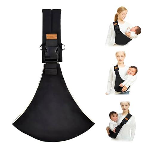EnixwH Fascia Porta Bebe Portatile, Marsupio per Bambini Neonati, Porta Bebe Traspirante Regolabile, Carrier Bambini, Fascia per Marsupio Regolabile 0-36 Mesi, Fino A 15 KG (Nero)