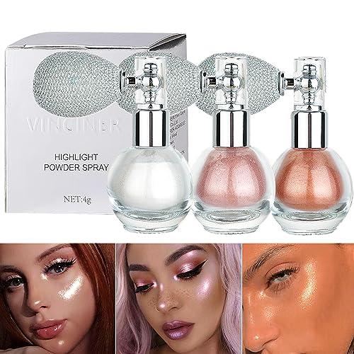 3 Colori Spray Glitter Corpo, Polvere Libero Spray Scintillante,Spray ad alta lucidale,Glitter Polvere Spray,Polvere scintillante Spray,Per Capelli,Viso,CorpsCosmetici