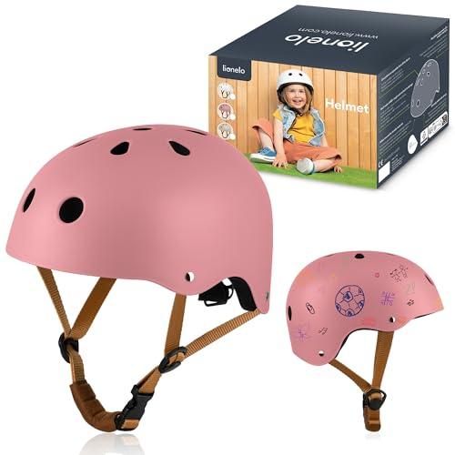 Lionelo HELMET Avventura creativa Casco Bici per Bambini Taglia S Regolabile 50-56 cm Ventilato Decorazione Personalizzabile, ABS & EPS Certificato Intertek Sicurezza e Stile per Piccoli Esploratori