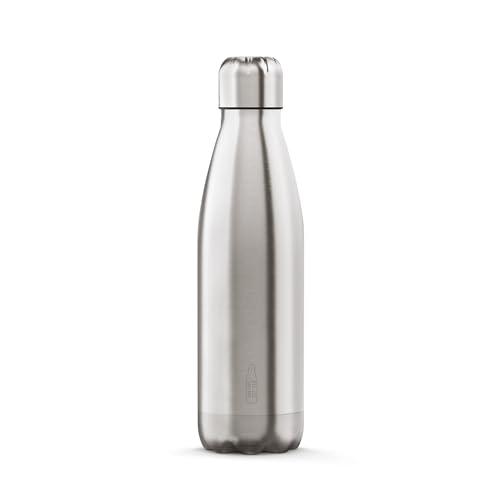 The Steel Bottle - Bottiglia termica in Acciaio Inox, Isolamento sottovuoto a doppia parete, Capacità 500 ml, Chiusura Ermetica, borraccia portatile (Argento)