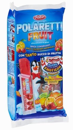 Fruit BLU con 10 Ghiaccioli al gusto di Frutta Assortita: Arancia, Fragola, Amarena e Limone per polaretti 420ml