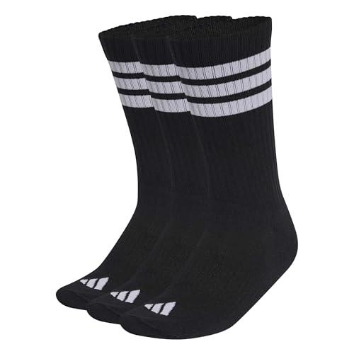 adidas Unisex - Adulto 3STRIPES CUSHIONED SPORTSWEAR CREW SOCKS 3 PAIR PACK, black/white/white, 42-45