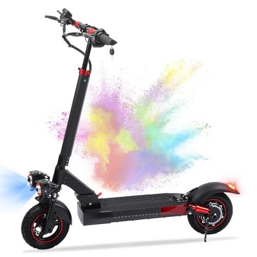 10” Monopattino Elettrico Adulto 500W Motore 48V/15Ah Batteria 50-55Km di Autonomia Doppio Sistema di Frenata Monopattino Elettrico Pieghevole in Lega di Alluminio Carico 150kg (800W(48V15Ah))