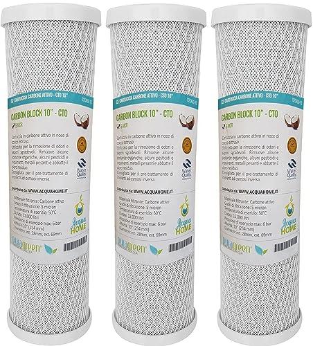 3x PURAGREEN® Filtri Carbon Block 10
