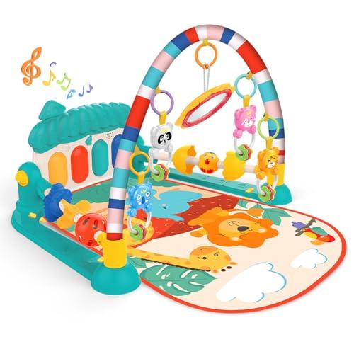 Eners Palestre per bambini Tappetini da gioco Tappetino per attività musicale Kick & Play Piano Baby Play Gym Tummy Time Tappetino imbottito per neonati neonati (blue)