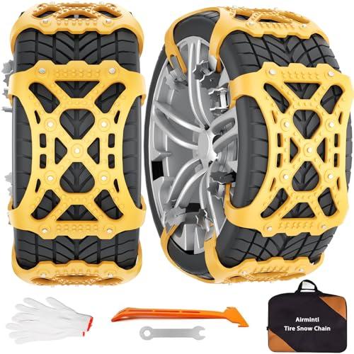 Catene Da Neve Universali Per Auto, 6 Pezzi Antiscivolo Per Pneumatici Da 165-265 mm, Adatte A SUV E Auto, Facili Da Montare Per Neve, Ghiaccio E Fango Invernale (Giallo)