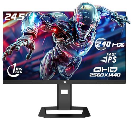 TITAN ARMY 240Hz 1440P Gaming Monitor 24,5 Pollici, QHD 2560 x 1440, Fast IPS 1ms GTG, Adaptive Sync Monitor, HDR500, 123% sRGB, Supporto regolabile, 100*100 VESA, HDMI 2.0 DisplayPort 1.4 P2510S PLUS