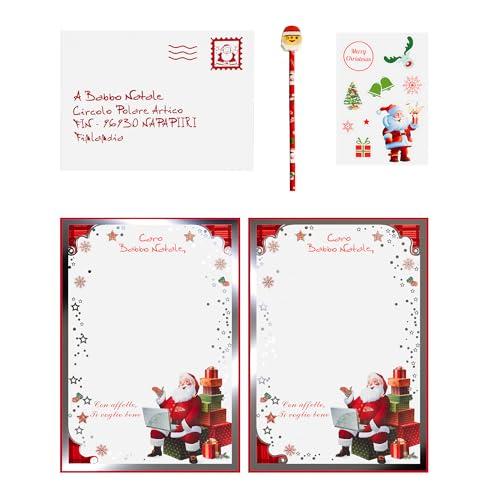Lettera babbo natale busta porta lettera + stckers (Lettera D)