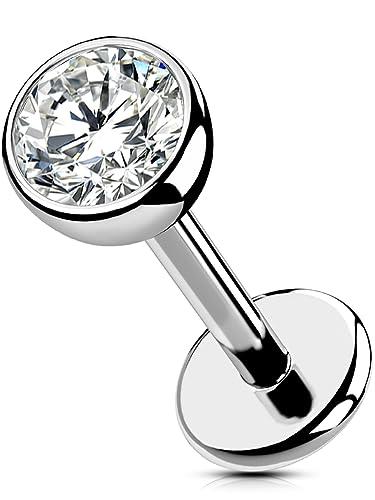 OUFER Body Piercing Titanio Senza Filo Labret Stud 18G 5/6/8/10/12mm Labbro Tragus Helix Cartilagine Bar Piercing Gioiello