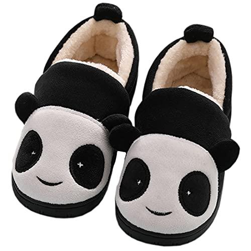 KVbabby Pantofole Bambino Invernali Pantofole Ragazze Ciabatte Bambine Warm Scarpe di Cotone Antiscivolo Interne Slipper Donne Panda Comode Nero 33-34 EU (Produttore : 230)