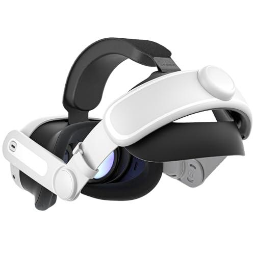 Zybervr Cinturino per Quest 3 Accessori, Elite Strap Compatibile con per Quest 3S/3, VR Headset Elite Strap Aggiornato in Pelle PU Più ampio e Più Spesso