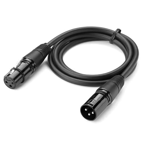 Ownkim Cavo XLR, cavo XLR microfono 2M maschio a femmina per qualità audio ottimale, connettore XLR ad alte prestazioni per microfono, mixer, amplificatore, altoparlante