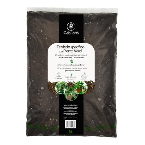 GebEarth® | Terriccio per Piante Verdi | Nutrimento Prolungato e Crescita Sana | Ideale per Monstera, Photos, Dracaena e tutti i tipi di piante verdi【3L】