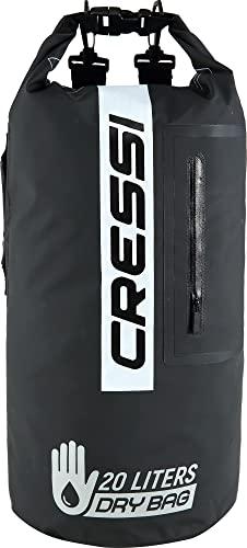 CRESSI Dry Bag Premium, Sacca/Zaino Impermeabile per attività Sportive Unisex Adulto, Nero/Nero/Bicolore, 20 L