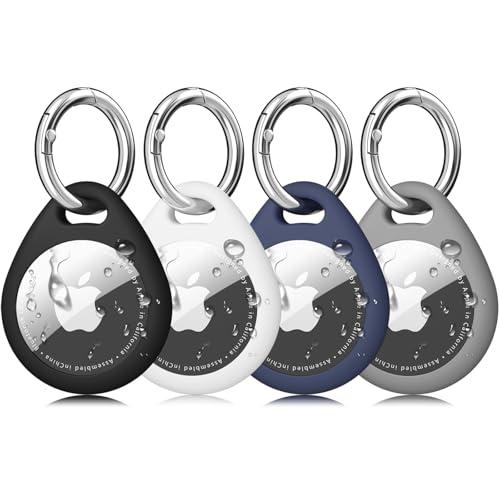 【4 PEZZI】Meliya Portachiavi per Apple, Impermeabile Custodia per Apple con Portachiavi, Portatile Cover Protettiva per Bagaglio Zaino Bambini Collare Cane (APack)