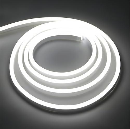 ONSSI® Strisce LED Neon 220v (Bianco Freddo,4 Metri),12w/m COB Luce a Corda ad Alta Luminosità,Ogni Taglio 10 cm, Impermeabile IP65 con Interruttore e Adesivo,LED Neon per Uso Interno ed Esterno