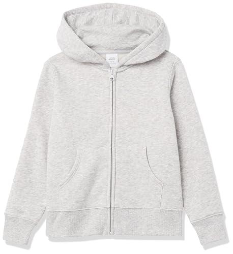 Amazon Essentials Felpe con Cappuccio Foderate in Pile con Cerniera Bambine e Ragazze, Grigio Chiaro Puntinato, 11-12 Anni