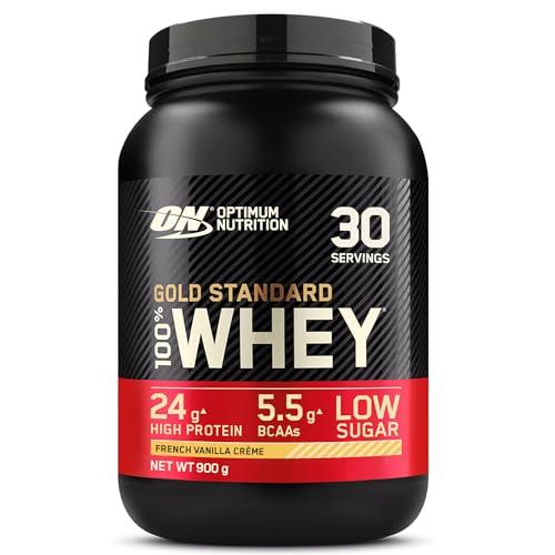 Optimum Nutrition Gold Standard 100% Whey, Proteine in Polvere, Gusto Crema alla Vaniglia Francese, 900g, 30 Porzioni