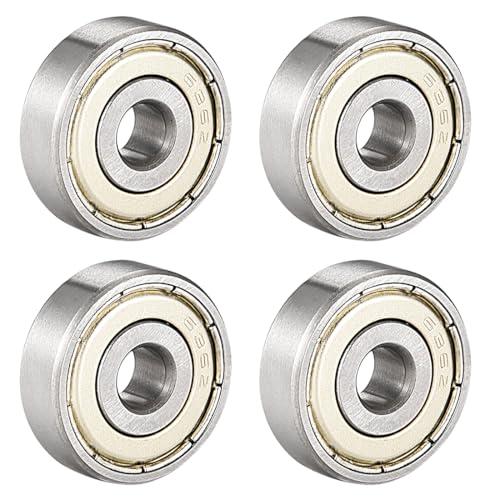 4 Pezzi 608 ZZ Cuscinetti a sfera Cuscinetto a Sfere, Metallo Mini Cuscinetti, per Longboard, pattini, skateboard, doppia Schermati, (8x22x7) mm