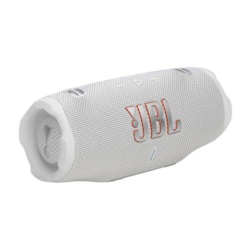 JBL Charge 6 Speaker Bluetooth Portatile Wireless, 28 Ore di Autonomia, Impermeabile IP68, Resistente alla Polvere e Antiurto, Suono Pro con AI Boost, Connessione Multi-Speaker Auracast, Bianco