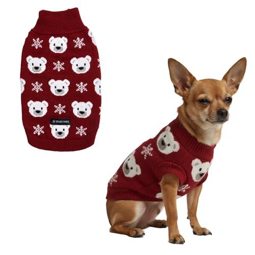 Spark Paws Maglione per cani in maglia per cani di taglia piccola, media e grande, caldo maglione invernale a collo alto per il freddo, (orso polare, M)