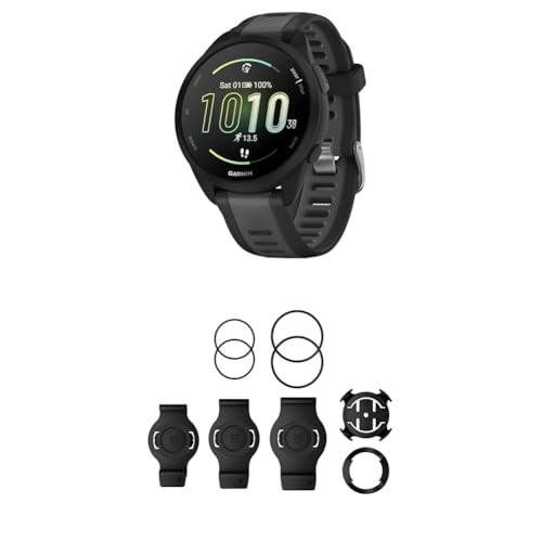 Garmin Forerunner 165, Easy to Use Lightweight GPS Running Smartwatch, Black & QuickFit Bicycle Mount