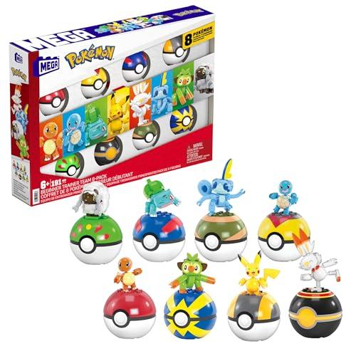 MEGA Pokémon - Squadra da 8 per Allenatore Principiante, set da costruire con 191 pezzi e 8 personaggi tra cui Pikachu, Bulbasaur, Charmander e Squirtle, giocattolo per bambini, 6+ anni, HTJ75