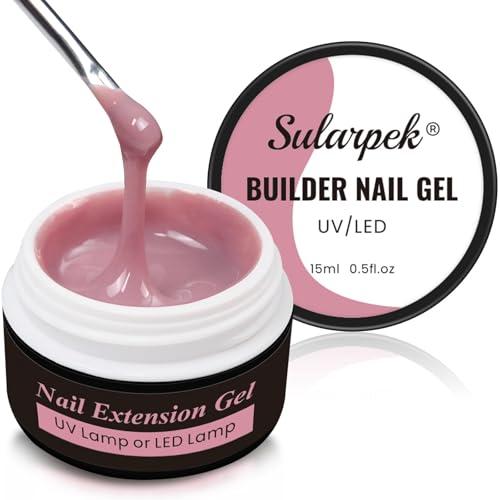 Sularpek Gel Ricostruzione Unghie, 15 ML Gel Passione Unghie, Esente da HEMA e TPO Gel Unghie, Gel Costruttore per Unghie Alta Densità per Ricostruzione Unghie, Allunga e Ripara(Nude Cover)