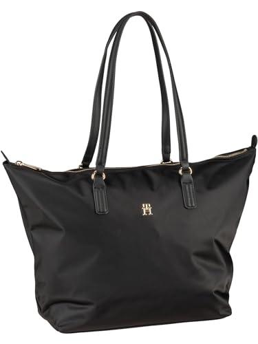 Tommy Hilfiger Borsa Tote Bag Donna Poppy con Zip, Nero (Black), Taglia Unica