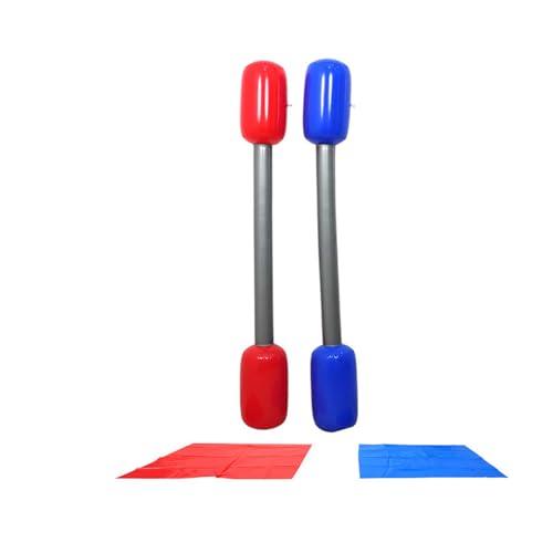 Set da giostra dei gladiatori per esterni - Gioco di combattimento gonfiabile, kit di duello con bastoni per feste | Attività d'azione emozionante che incoraggia il movimento e l'equilibrio tra i gioc