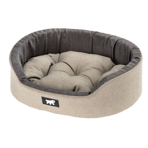 Ferplast Cuccia Cane Interno Dandy - Cuscino Rimovibile, Lavabile, Rivestimento in Cotone con Soffice imbottitura, ideale anche come Cuccia Gatto, 55 x 41 x h 15 cm, Marrone